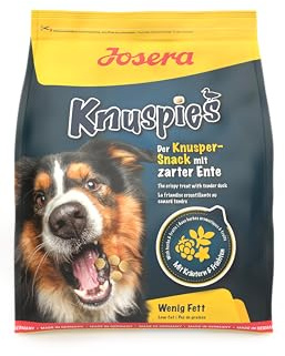 JOSERA Knuspies mit Ente schmackhafte Hundeleckerlis mit geringem Fettgehalt, 1er Pack (1 x 900 g)