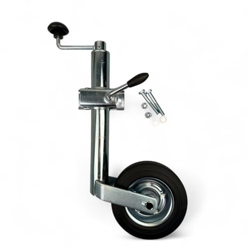 Schepers® Stützrad für PKW-Anhänger, 150kg Tragkraft, 48mm Durchmesser, mit Klemmhalter und Anbausatz