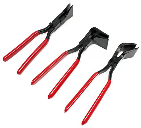 Wiltec Falzzangen Set 3 teilig, 3x Abkantzange 0° 45° 90° Maulbreite 55 mm für Dachdecker, Klempner, Blechzangen für die Blechbearbeitung