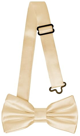 Ladeheid Kinder Jungen Fliege - Vorgebunden, Einstellbares Band, Glänzendes Design, Ideal für Hochzeit, Geburtstag, Einschulung - Strapazierfähig & Stilvoll BKS (10cm x 5cm, Beige)