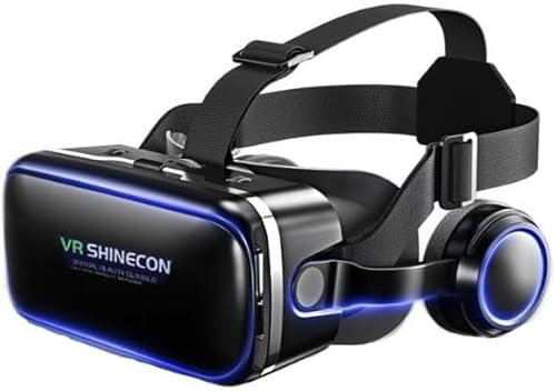 VR-Brille für Handy, VR-Brille mit 3D VR Headset, Virtual-Reality-Brille, PC, Unterhaltung, Anti-blaues Licht, geeignet für iPhone und Android 5,0-7,3 Zoll