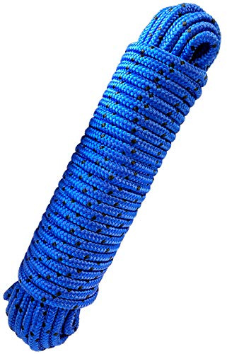 PANGOLINO Seil 8 mm 20 m | blau-schwarz | PP-Seil 8mm 20m | Robustes Polypropylenseil | 700 kg Bruchlast | Leicht zu reinigen, schwimmfähig & wetterfest | Ideal für Camping, Garten, Sport & Freizeit