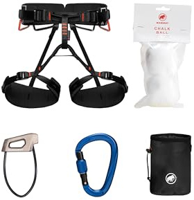 Mammut 4 Slide Climbing Package XS-M – Komplettes Kletterset für Einsteiger mit Klettergurt, Karabiner, Sicherungsgerät & Chalkbag