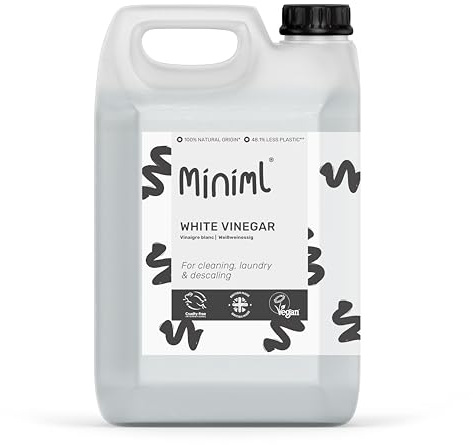 Miniml Eco White Vinegar Cleaning Unscented - All Natural Multi-Surface & Multi-Purpose Cleaner, Limescale Remover, Laundry Softener & More - 100% Vegan & Cruelty Free (5L (Pack of 1))