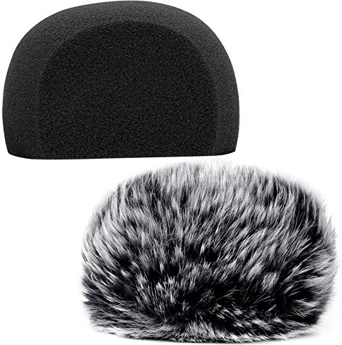 ChromLives Windschutz für Mikrofon-Windschutz, Schaumstoff, kompatibel mit Zoom H5 H6, tragbarer und handlicher Recorder, Pelz- und Schaumstoff, 2 Stück