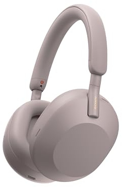 Sony WH-1000XM5 Kabellose Over-Ear Kopfhörer, aktives Noise Cancelling auf Premium Level mit Spatial 3D Audio, Transparenzmodus, bis zu 30 Std. Akkulaufzeit, Bluetooth, Smoky Pink