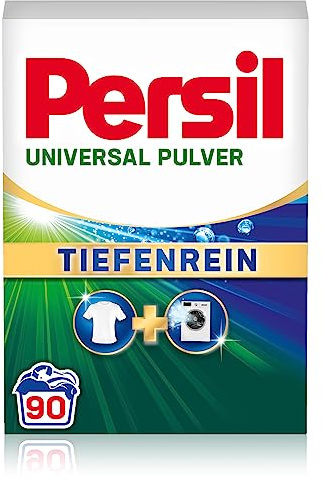 Persil Universal Pulver Tiefenrein Waschmittel (90 Waschladungen), Vollwaschmittel für reine Wäsche und hygienische Frische für die Maschine, effektiv von 20 °C bis 95 °C