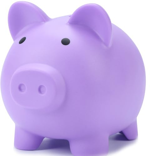 H&W Mini-Sparschwein, Plastikmünzenbank,Unzerbrechliche Spardosen Lila, Niedliche Sparschweine,Erste Spardose,Beste Geburtstagsgeschenke Heimdekoration (lila)