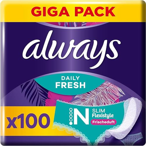 Always Daily Fresh Slim Flexistyle Slipeinlagen 100 Stück, Mit Frischeduft, Ultra-dünn Und Passend Für Alle Slipformen