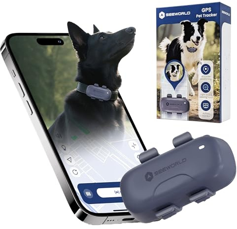 Recall Pet Seeworld P2 Hunde-Tracker, Live-GPS-Tracking 4G Echtzeit-Standort, IP67-Widerstand, Geo-Fence-Sicherheitszonen, Aktiv- und Schlafüberwachung, Lange Akkulaufzeit mit Stromeinsparung