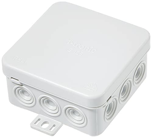 Kopp Abzweigdose Profi-Pack 10x Aufputz für den Feuchtraum 75 x 75 x 40mm spritzwassergeschützte Kabelabzweigdosen IP54 Verbindungsdosen mit 12 Kabeleinführungen grau 340604504 Kunststoff