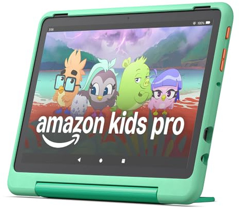 Fire HD 10 Kids Pro-Tablet (Neueste Generation), für Kinder ab dem Grundschulalter | 10-Zoll-Display, lange Akkulaufzeit, Kindersicherung und dünne Hülle | Version 2023, 32 GB, Mintgrün