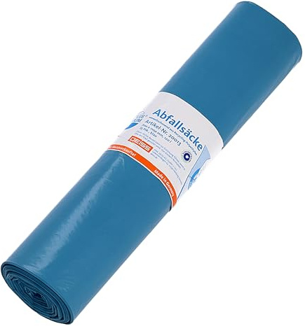 DEISS PREMIUM PLUS Müllsäcke 120L Extra Stark - 25er Rolle, Reißfeste Müllbeutel – Blaue Große Säcke in Premium Qualität für höchste Ansprüche - ideal für Haushalt, Büro & Industrie, Made in Germany