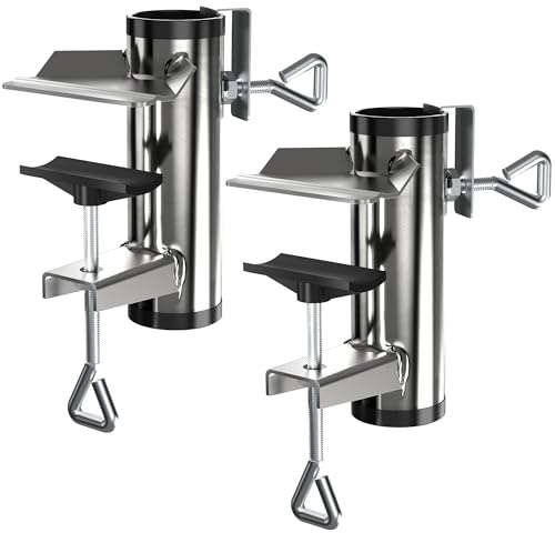 4smile Sonnenschirmhalter Balkongeländer - Metall Sonnenschirm Halterung Balkon, flexibel montierbar - Kompakte Schirmhalterung Balkongeländer