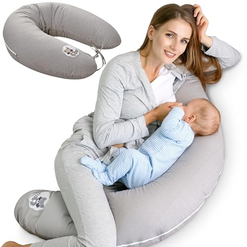 sei Design Stillkissen 170×30 cm – ergonomisch geprüftes Unterstützungskissen für Erwachsene – leise Faserbällchenfüllung – Premium-Baumwollbezug mit XXL-Reißverschluss – waschbar & formstabil