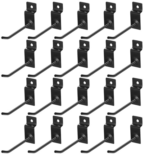 20 Stück Lochwand Haken, Lochwandhaken, Lamellenwand Haken, Werkzeugwand Haken für Werkstatt Lochplatte Wand Werkzeughalter Garagen Hakens, Lochwand Zubehör Pegboard Hooks Lochplattenhaken(10cm)