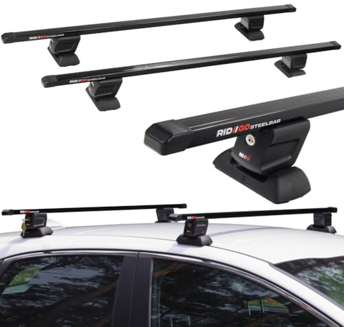 RIDIGO STEELBAR Stahl Dachträger für Hyundai i20 2 II GB (2014-2019) fixpunkte Schwarz