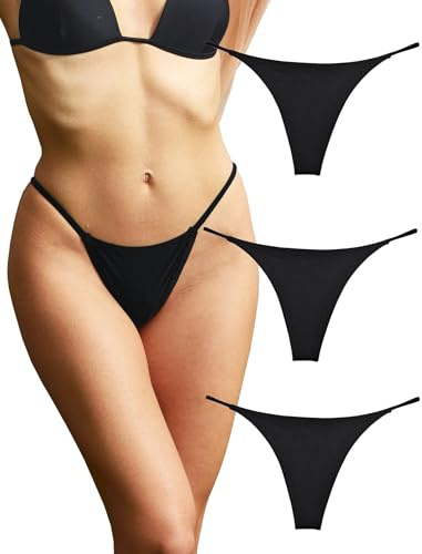 KUKU PANDA G String Tangas für Damen aus Baumwolle Frauen Unterwäsche Sexy Höschen Nahtlose Slips Thongs 3er Pack Set