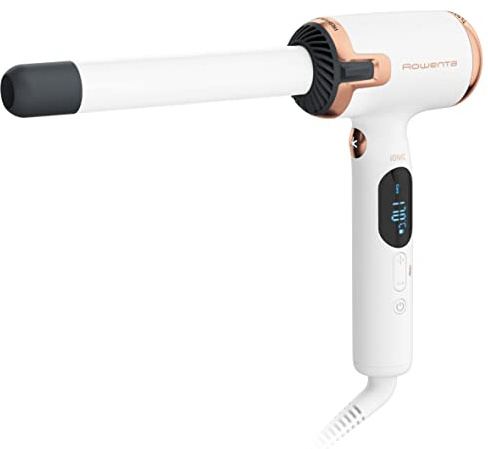 Rowenta CF4310 Ultimate Experience Air Care Lockenstab | neue L-Form | sanfter Luftstrom | 8 Temperatureinstellungen von 130°C bis 200 °C | in 30 Sekunden Aufheizen | Weiß/Kupfer | 1 Stück (1er Pack)