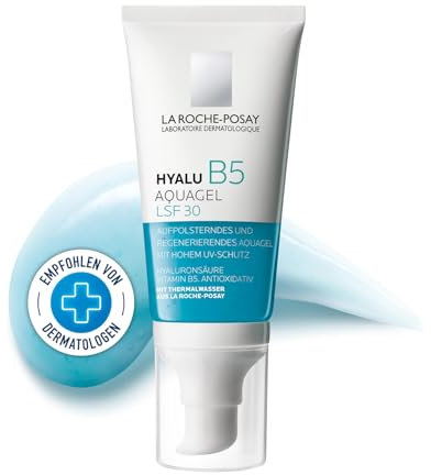 La Roche Posay Hyalu B5 Aquagel LSF 30, Aufpolsternde und regenerierende Anti-Aging-Feuchtigkeitscreme mit Hyaluron, Antioxidantien und hohem Lichtschutzfaktor, 50 ml