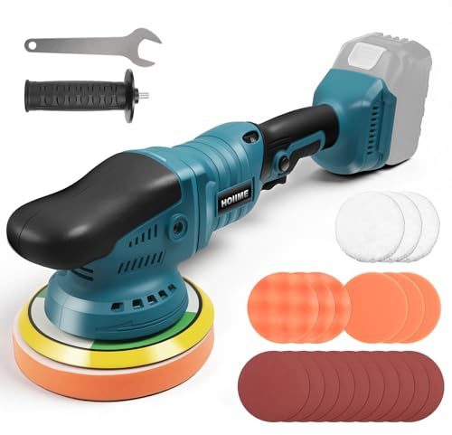 Akku Poliermaschine,6 Geschwindigkeit Auto Poliermaschine, Mini 6 Zoll Kabellos Poliermaschine Set,150mm Polierschwamm,zum Entfernen von Farbe Mörtel, Polieren,Schleifen, für Ma-kita 18V (ohne Akku)