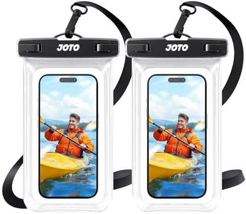 JOTO 2 Stück wasserdichte Handyhülle IPX8 Unterwasser Wasserfest Handytasche für iPhone 17 16 15 14 13 12 11 Pro Max Plus Air Galaxy S24 S23 A15 Xiaomi bis 7 Zoll Phone Case –Klar