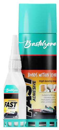Sekundenkleber mit Sprüh-Aktivator. Superkleber mit Klebebeschleuniger. Profi Alleskleber mit hoher Haftfestigkeit (100gr Kleber mit 400 ml Spray)