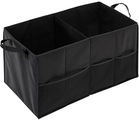 Honey-Can-Do SFT-01166 Zusammenklappbarer Kofferraum-Organizer, Stoff, Black, 33.02 x 34.92 x 2.54 cm