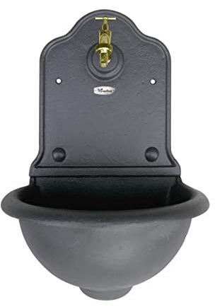 Papillon Wand-Brunnen, Gusseisen, für Garten Modell Stubai 35 x 26 x 54 (h) cm - Papillon