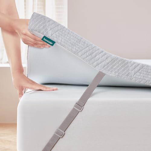 Bonnvia® Topper 180x200cm H3/H4 Gel, Matratzen Topper 180x200 Schlafsofa Bett Gelschaum, Matratzentopper 180x200 Boxspringbett Gel Bezug Kaltschaum 7CM Höhe