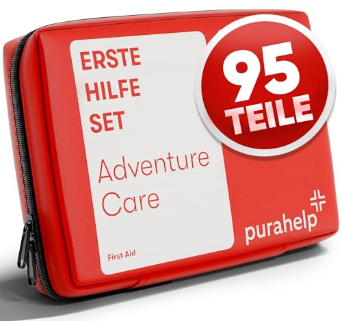 Erste Hilfe Set Outdoor - Kompakt & Leicht - 95 Teile für Wandern, Outdoor, Camping, Fahrrad - Reiseapotheke Erste Hilfe Set Kinder