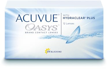 ACUVUE OASYS 2-Wochen-Kontaktlinsen für Tag und Nacht mit -10.00 dpt und BC 8.4 – UV Schutz, Austrocknungsschutz und extrem Komfortables Tragegefühl – 12 Linsen