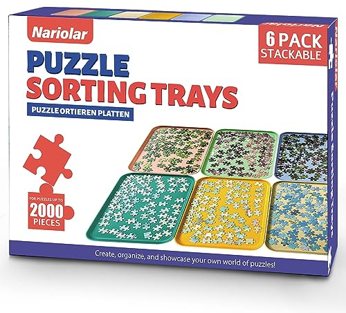Nariolar Stapelbare Puzzle-Sortiertabletts, Puzzle Sortierer für Puzzles bis 1000/1500/2000 Teile