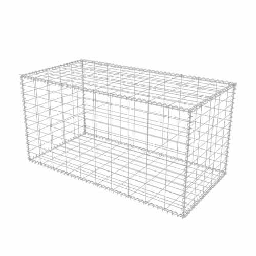vidaXL Gabione Stahl 100x50x50cm Steinkorb Schüttkorb Drahtkorb Mauersteinkorb