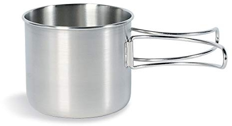 Tatonka Becher Handle Mug 500 ml - Tasse aus rostfreiem Edelstahl - Mit Klappgriffen und Volumenskalierung - kompatibel mit Nalgene Weithals 1L