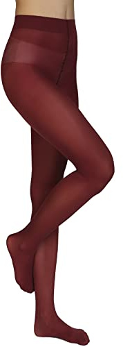 Annes styling Plain Damenstrumpfhose 40 Denier Matt Semi-opaque Microfiber Classic Strumpfhose Zarra, Bordeaux M