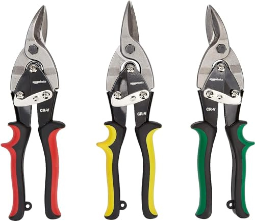 Amazon Basics Durchlaufblechscheren-Set, linker, rechter und gerader Schnitt, 3 Stück