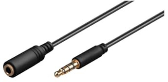Goobay 62480 AUX Verlängerungskabel – Audiokabel – Verbindungskabel – Klinkenkabel – Klinke 3,5mm Stecker (4-Pin, Stereo) > Buchse 3,5 mm Stecker (4-Pin, Stereo)