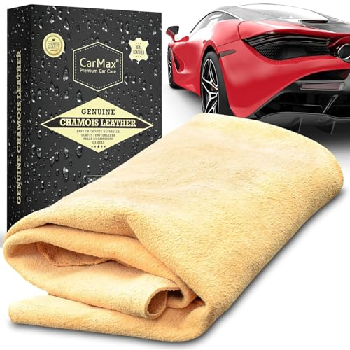 CarMax Premium Qualität Fensterleder Auto Trockentuch Extra Large - Perfekt zum Trocknen von großen Autos, Transportern usw. Glas, Spiegel, innen & außen, super weich und sehr saugfähig