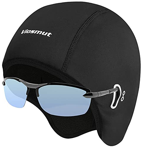 Viosmut Fahrrad Mütze, Helm-Unterziehmütze für Herren Damen, Fleece Warm Winddichte Wintermütze, Sportmütze Radmütze Kopfwärmer für Radfahren Laufen Skifahren Snowboarden Motorradfahren