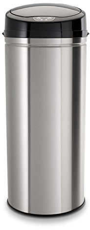 Echtwerk Abfalleimer, Mülleimer mit Sensor, Touchless Abfalleimer, elektrischer Müllbehälter, Infrarot Bewegungssensor, Korpus aus Edelstahl, Fassungsvermögen 42 Liter, INOX Brushed