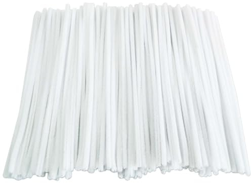 FANGZIDM 200 Stück Pfeifenreiniger Weiß 300x6mm, Pfeifenputzer zum Basteln Kreative DIY Weihnachtsbaum Blumen Tier Dekorationen