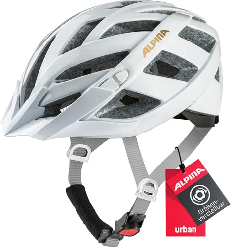 ALPINA PANOMA Classic - Leichter, Optimal Belüfteter Touren Fahrradhelm Mit Optionalen LED-Licht Für Erwachsene, White-Prosecco Gloss, S (52-57 cm)