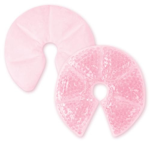 AOGOE 3-in-1 Kühlpads & Wärmekissen für die Brust, 2 Stück Kühlpads Brust Stillen, Brusttherapie mit Milchpumpe kombinierbar für Schwellungen lindern(Rosa)