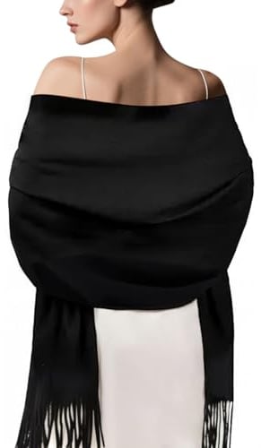 Arctic Penguin Pashmina Schal Kaschmir Stolen Damen Schultertuch für Frauen Hochzeit Kaschmirschal Herren Umschlagtuch Winter/ (Schwarz)
