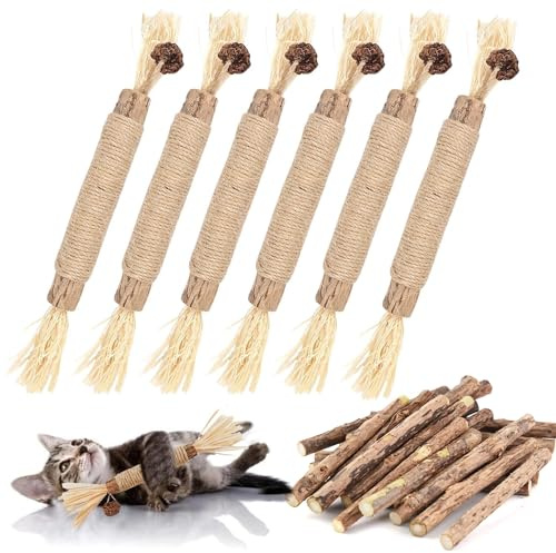 MarverFace 21 Stück katzenminze Sticks, 6 katzenminze Spielzeug 15 matatabi Sticks Katze kaustangen, Katzen kaustangen Sticks für Katzen Zahnpflege Natürlich Sicher