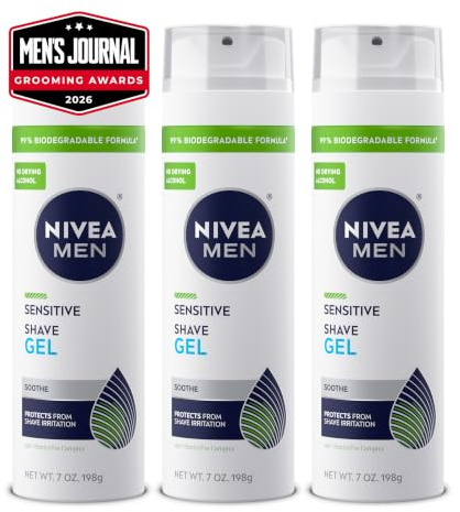 Nivea Men NIVEA Men Sensitive Rasiergel - schützt empfindliche Haut vor Shave Irritation - 7 Unzen Dose (3er-Pack)