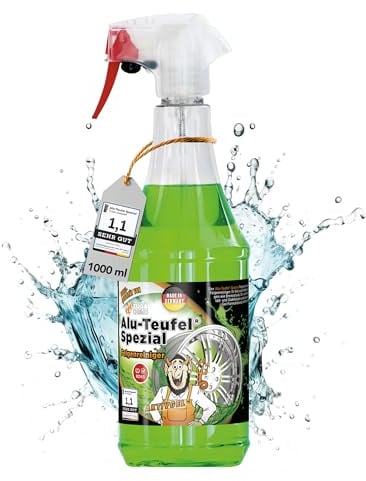 Tuga Chemie Alu-Teufel Spezial Felgenreiniger Grün – Profi Felgenreinigung von Bremsstaub & Schmutz – pH-hautneutral, Materialschonend, Glanzverstärkend – 1 L Flasche – Made in Germany