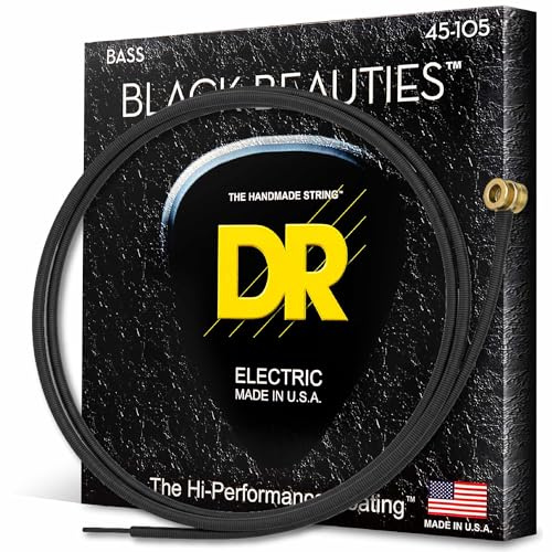 DR BKB-45 Strings Bass Saiten, Schwarz Beauties – extra-life, schwarz beschichtet