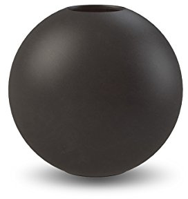 Cooee Design Ball-Vase aus Porzellan in der Farbe Schwarz Handgefertigt, Maße: 8cm x 8cm x 7cm, HI-028-01-BK